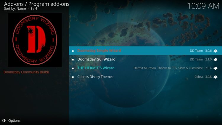 Open the Doomzday Simple Wizard.