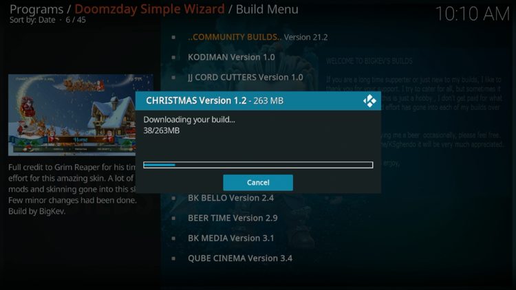 Wait for your build to download.