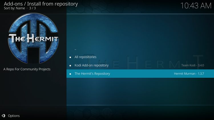 Select The Hermit's Repository.