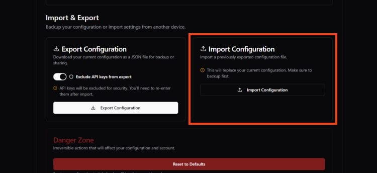choose import