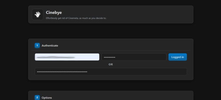 login with your stremio credentials