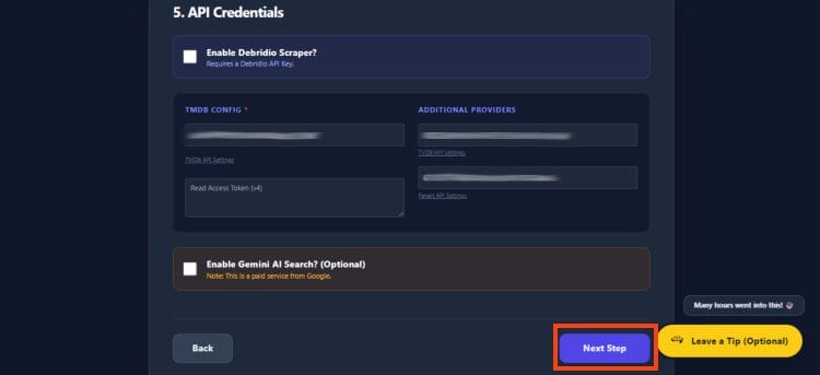 Input your API Credentials