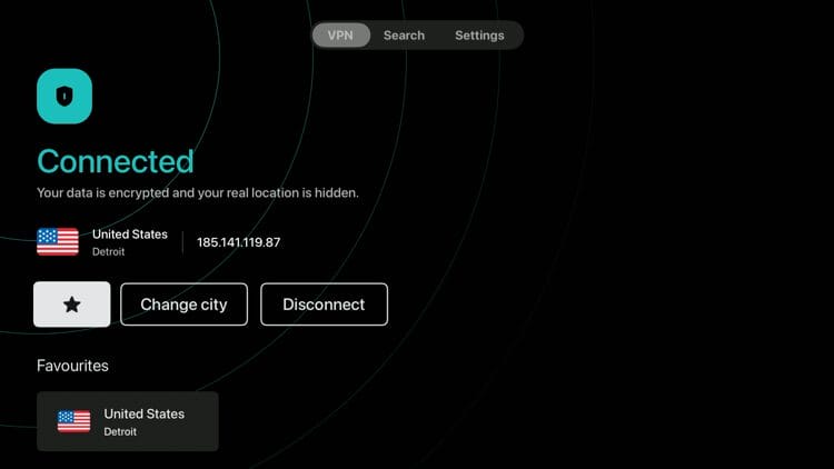 If you have specific VPN severs you want to connect to, we suggest adding those to your Favorites by clicking the star icon.