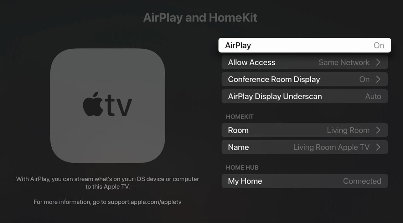 AirPlay on Apple TV