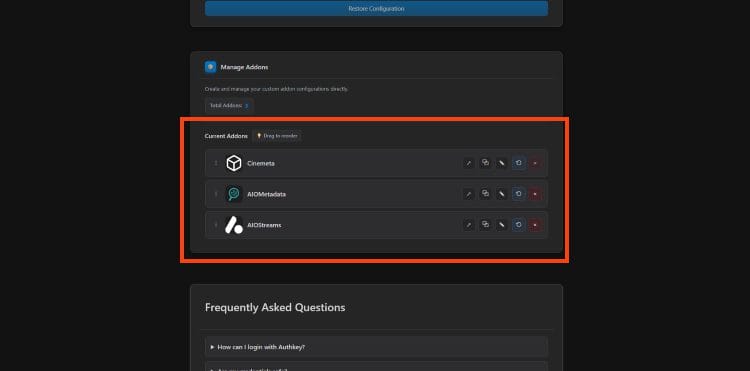 manage addon order