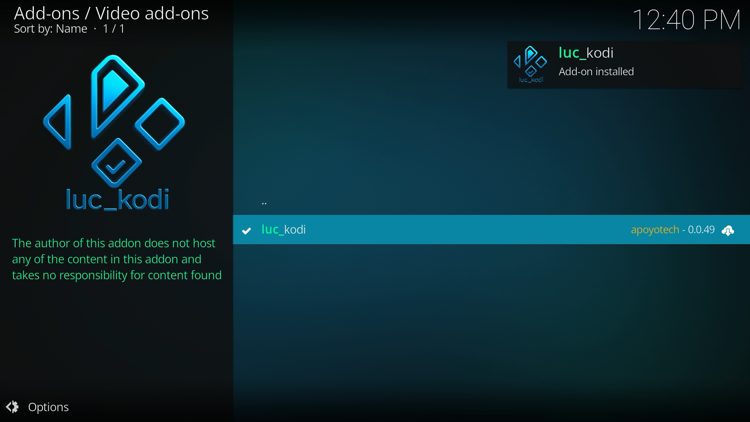 Wait a minute or two for the add-on to fully install