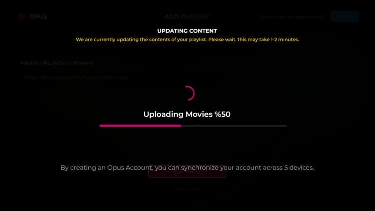 Wait for your playlist data to load.