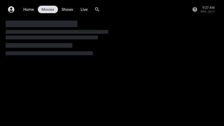 PiqoTV home screen