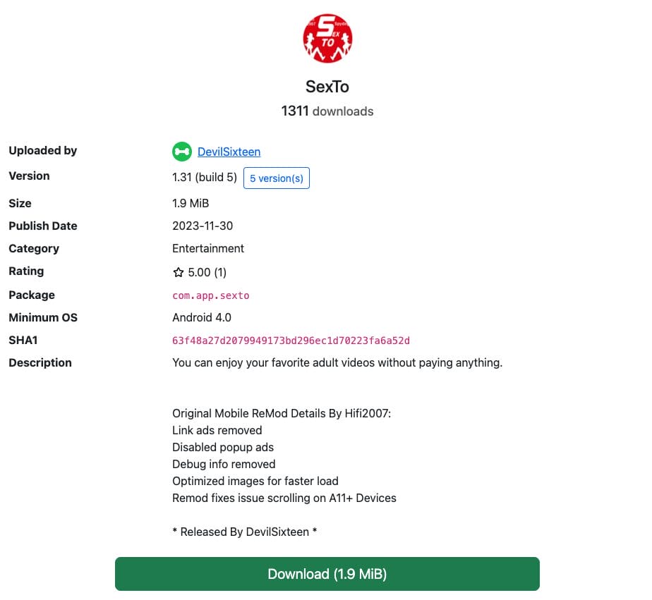 SexTo APK on Appteka