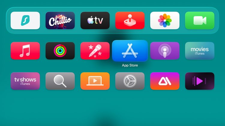Click the App Store from the home screen of your Apple TV 4K.
