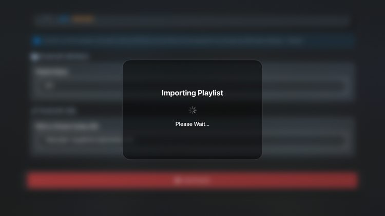 Wait for your playlist data to import.
