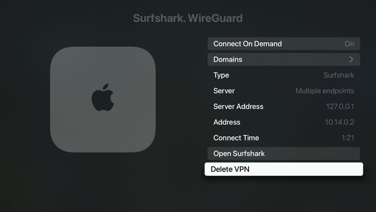 Click Delete VPN.