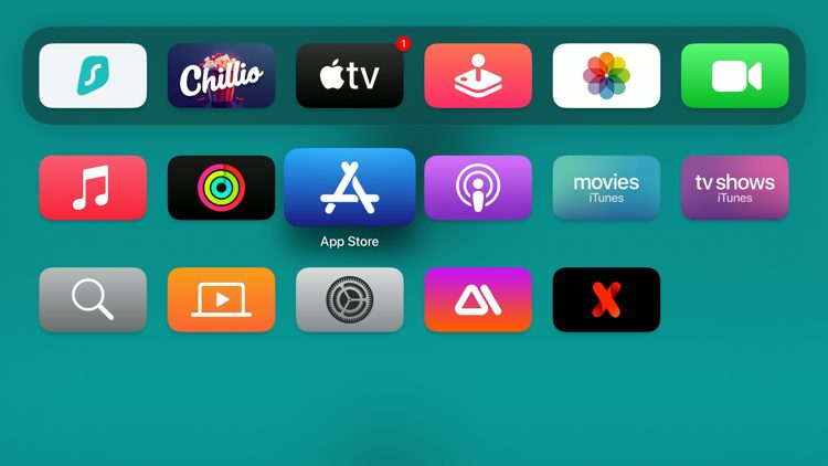 Click the App Store from the home screen of your Apple TV 4K.
