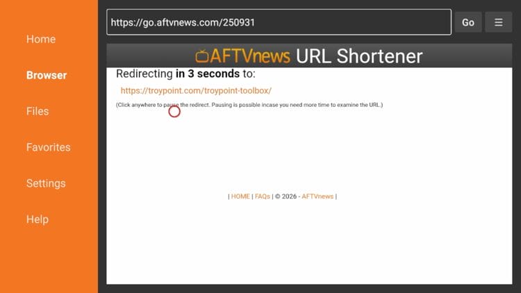 Wait a few seconds until you are redirected.