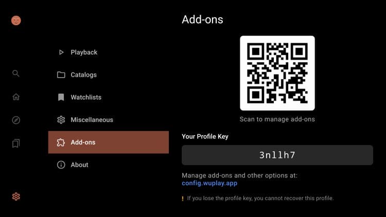 open settings and click addons