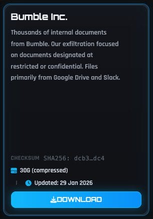 ShinyHunters Post on the Dark Web
