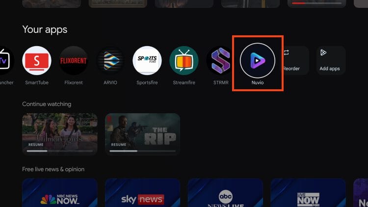 nuvio app installed