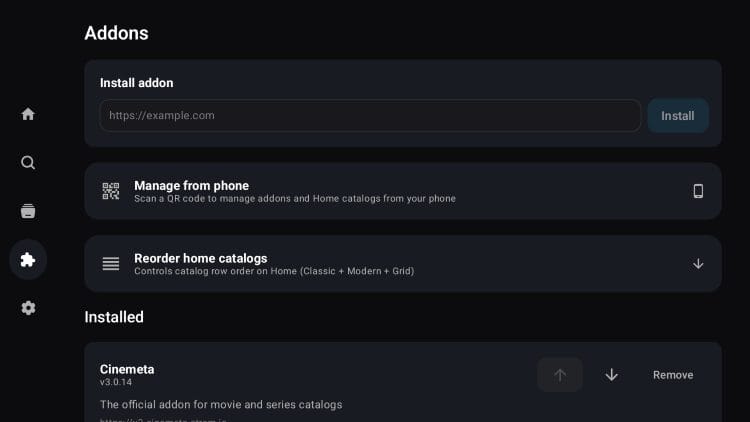 Addons in Nuvio