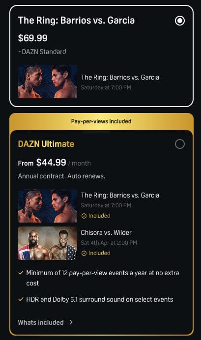 DAZN Pricing