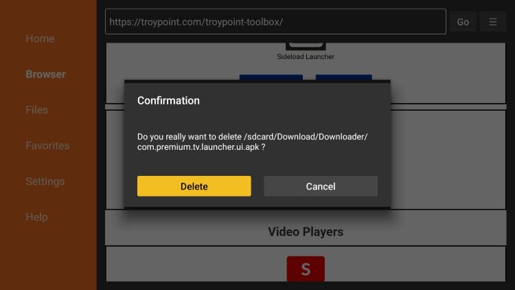 choose delete again