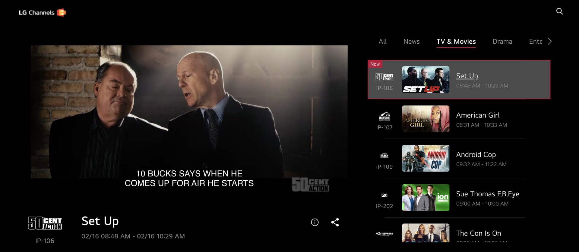 LG Channels Website
