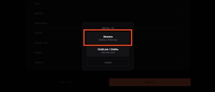 choose stremio