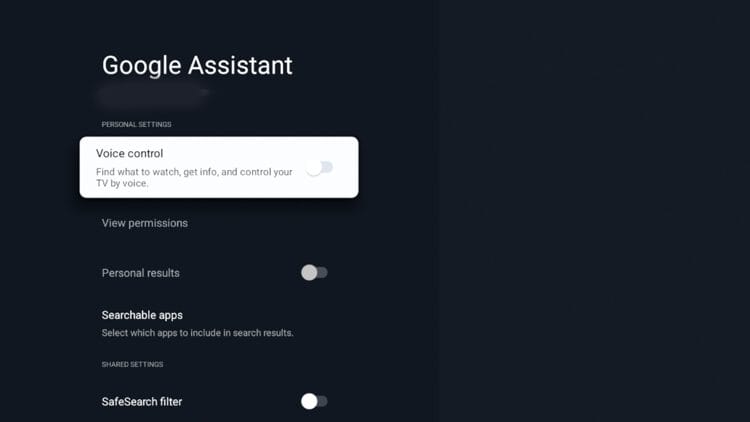 Google Assistant Settings on the Onn 4K Plus