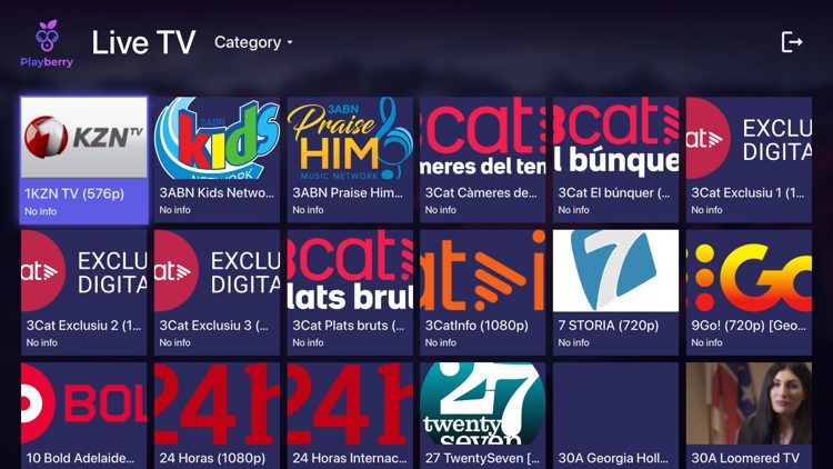 Du har installert og konfigurert Playberry-appen på Apple TV-enheten din.
