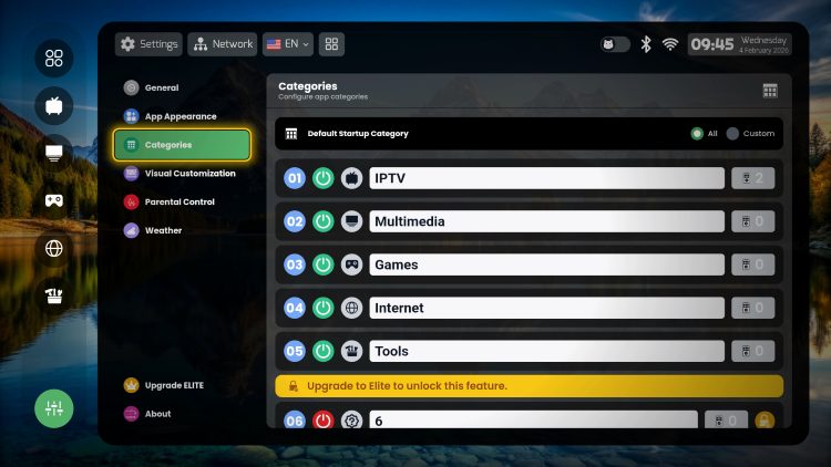 adjust categories