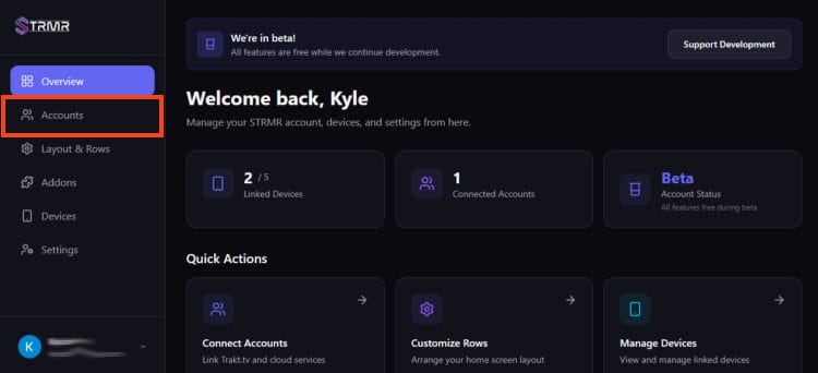Choose accounts