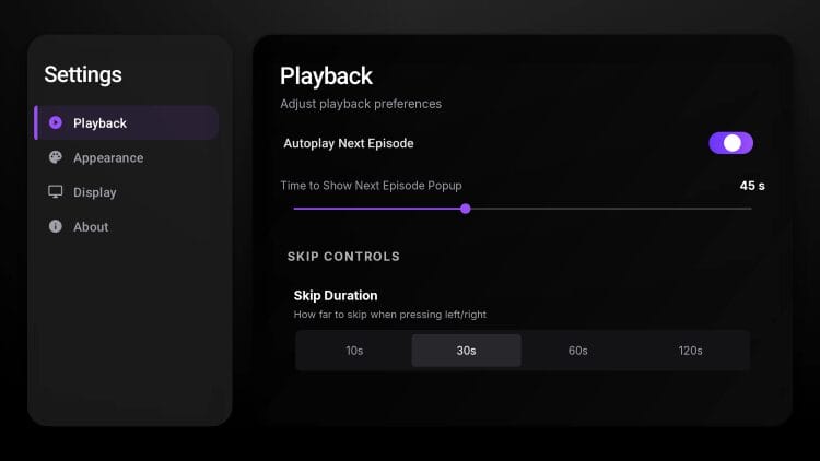 playback settings