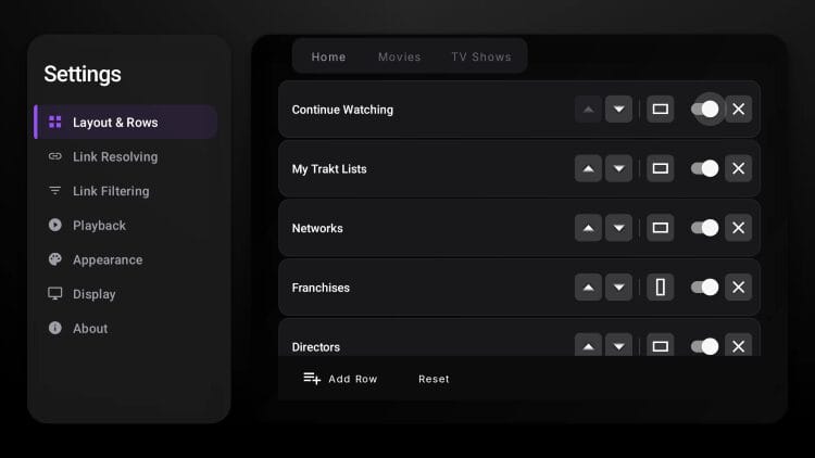 Manage Layout & Rows