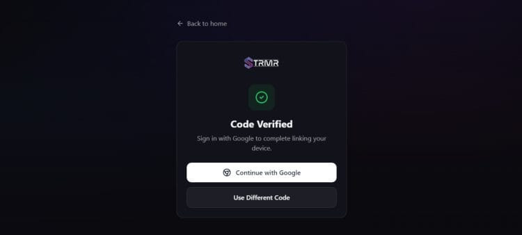 click continue with Google