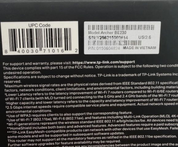 TP-Link Router Labels