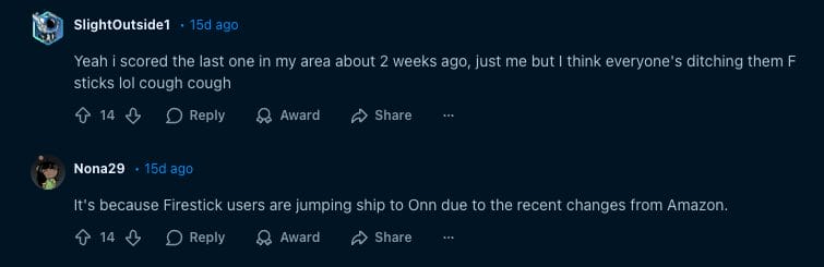 Reddit Thread on Fire TV Frustrations