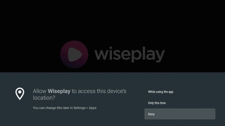Klikk Avvis når du blir spurt om enhetens plassering.
