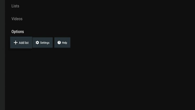 Rull ned til Alternativer og klikk på Legg til liste.
