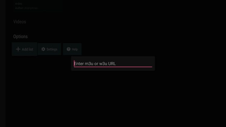 Skriv inn nettadressen til M3U-spillelisten din.