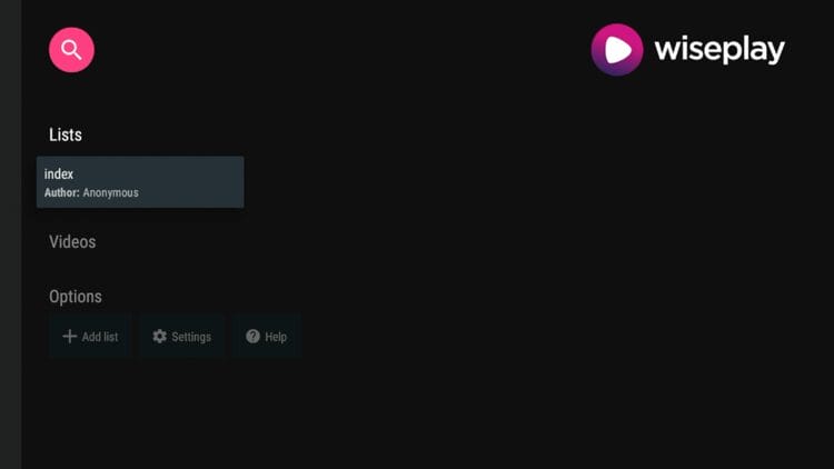 Gå tilbake til hovedskjermen til Wiseplay og under Lister finner du den nylig importerte spillelisten din.