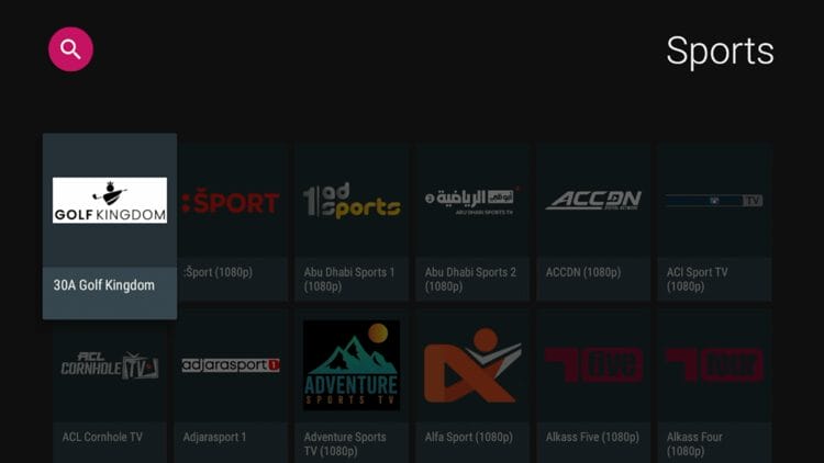 Så når du er inne i en kategori vil du finne alle livekanalene dine!