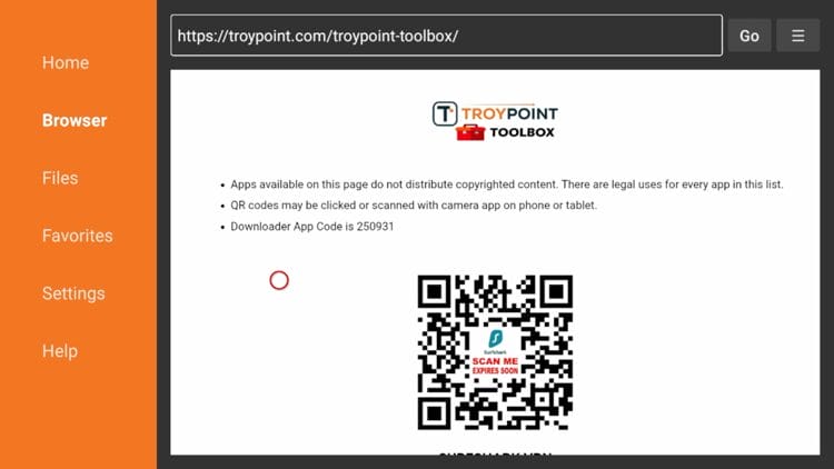 Vent noen sekunder til du blir omdirigert til TROYPOINT Toolbox-siden.
