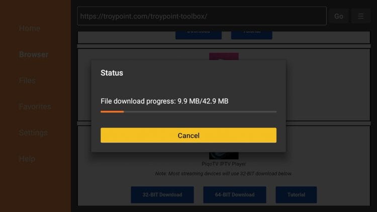 Vent noen sekunder til filen lastes ned.