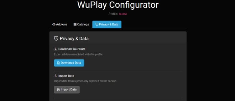 WuPlay Privacy Data