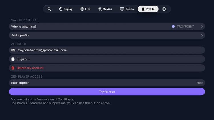 Profile Tab