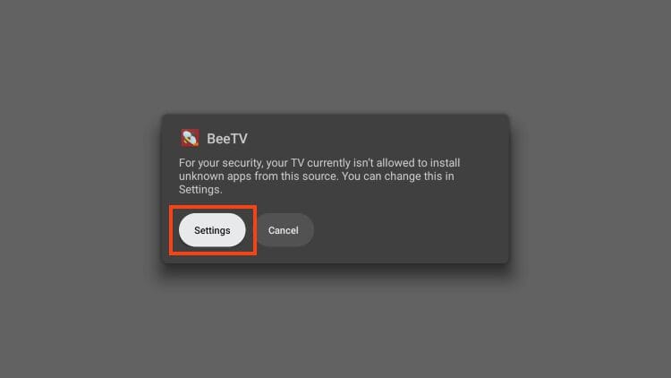 you will be prompted to open settings