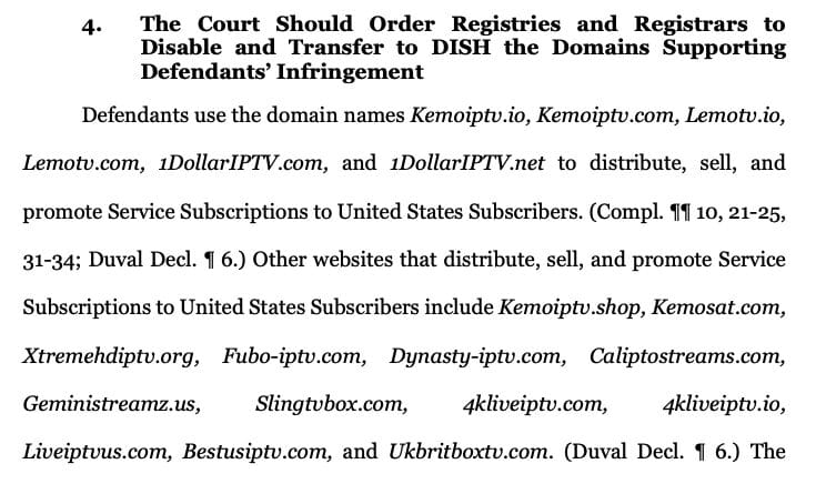 List of Targeted Pirate IPTV Domains