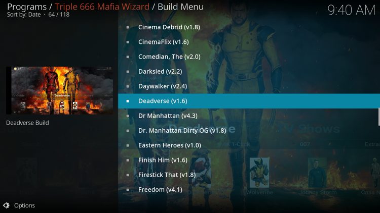 Locate Deadverse and click it from the menu.
