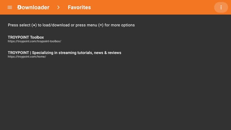 Favorites Tab