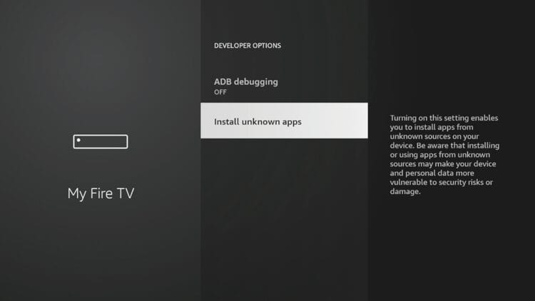 Click Install unknown apps.