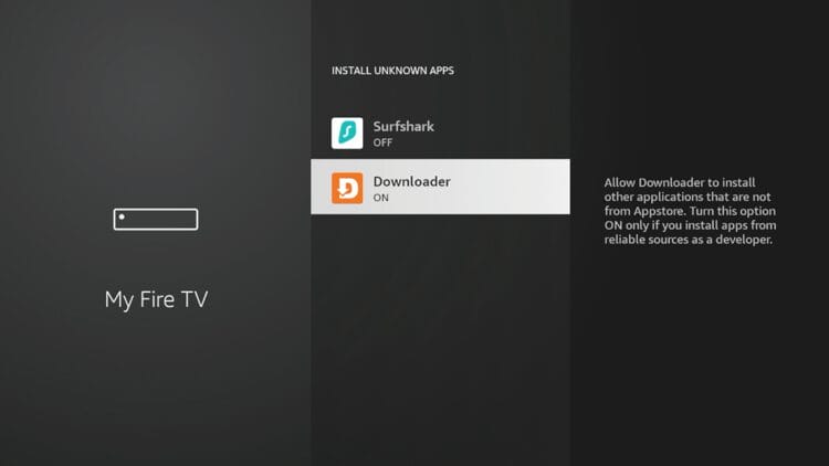 Click Downloader to turn it ON.